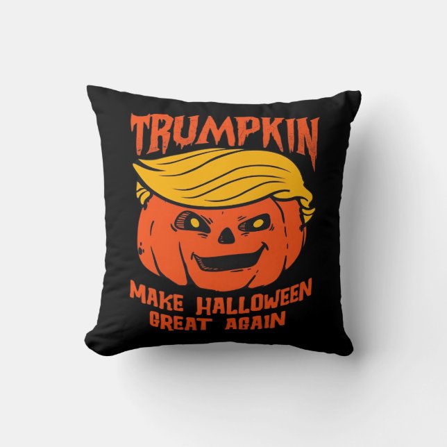 Trumpkin Halloween Pumpkin Election Cushion (Front)