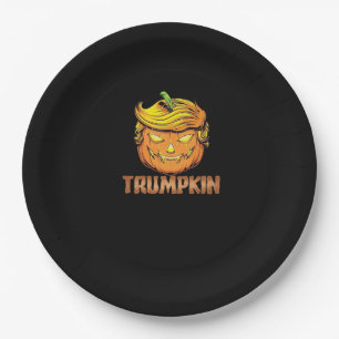 Trumpkin - Halloween Pumpkin Paper Plate