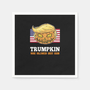 Trumpkin Halloween Pumpkin With Flag Scary Design  Napkin