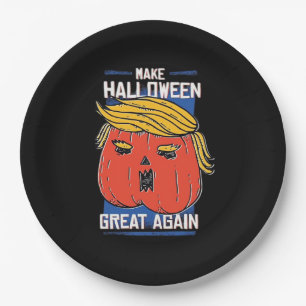 Trumpkin Halloween Pupmkin Classic Paper Plate