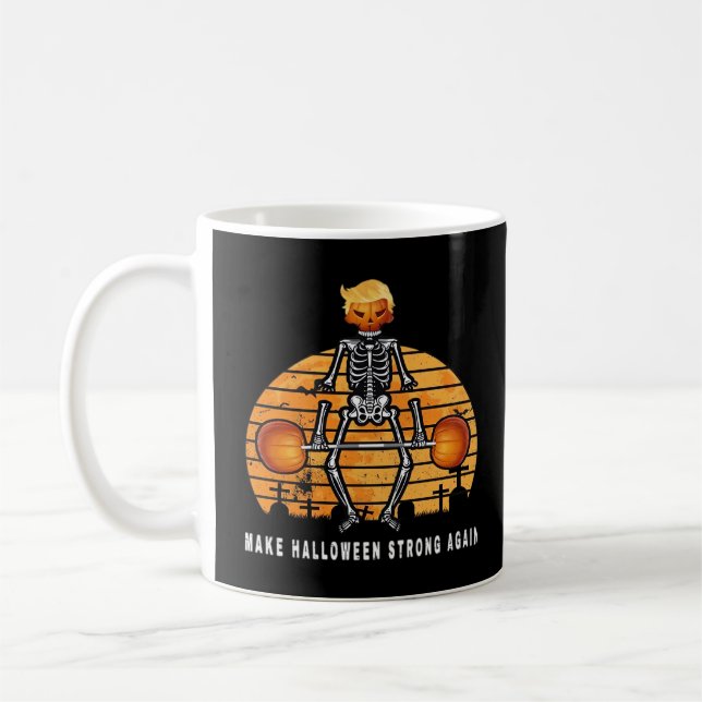 Trumpkin Make Halloween  Again Gym Fitness Funny Coffee Mug (Left)