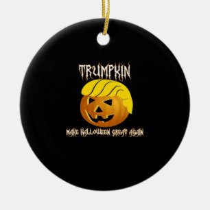 Trumpkin Make Halloween Great Again Ceramic Tree Decoration