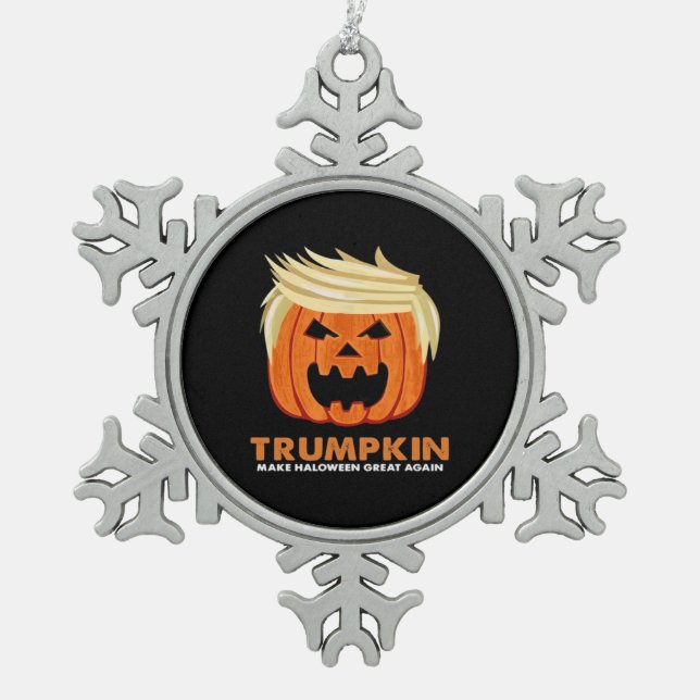 Trumpkin Make Halloween Great Again Classic – Limi Snowflake Pewter Christmas Ornament (Front)