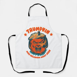 trumpkin make halloween great again funny apron
