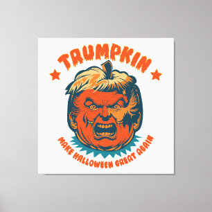 trumpkin make halloween great again funny canvas print