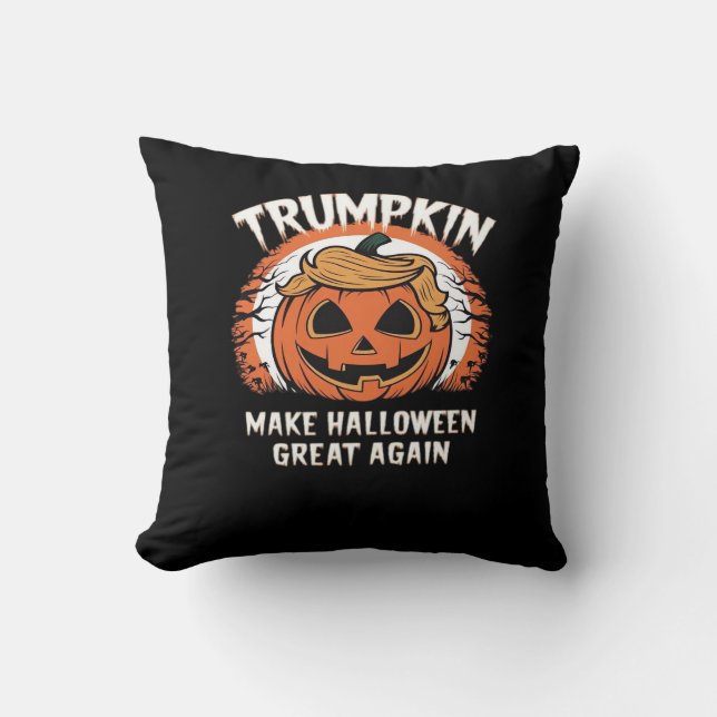 Trumpkin Make Halloween Great Again Funny Cushion (Front)