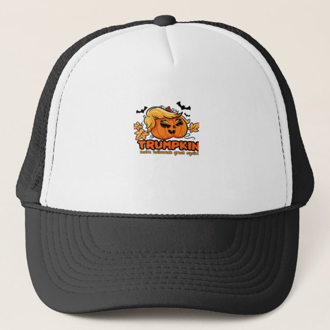 Trumpkin - Make Halloween Great Again! - Funny Hal Trucker Hat (Front)