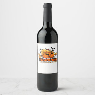 Trumpkin - Make Halloween Great Again! - Funny Hal Wine Label