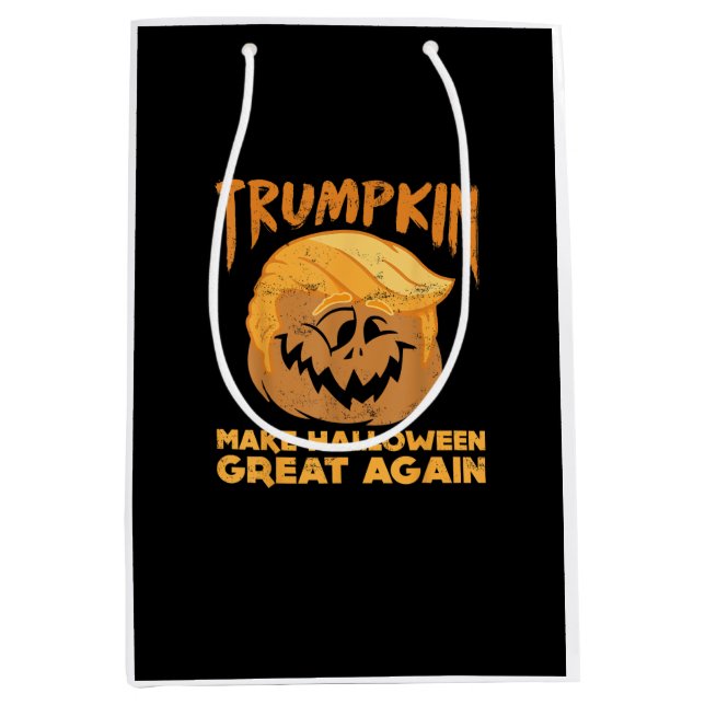 Trumpkin Make Halloween Great Again Funny Politica Medium Gift Bag (Front)