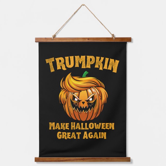 Trumpkin Make Halloween Great Again Funny Politics Hanging Tapestry (Front)