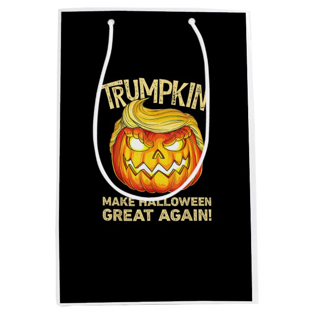 Trumpkin Make Halloween Great Again Funny Pumpkin  Medium Gift Bag (Front)