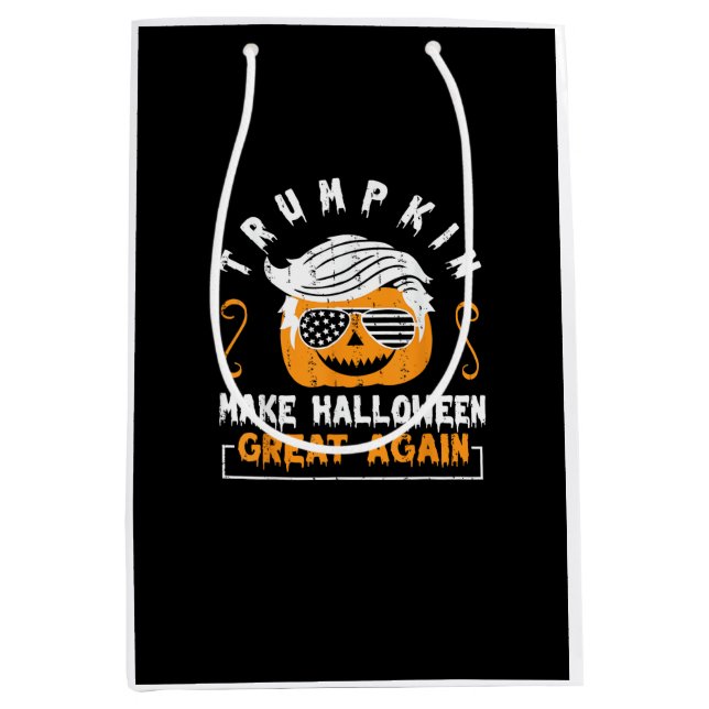 Trumpkin Make Halloween Great Again Funny Pumpkin  Medium Gift Bag (Front)