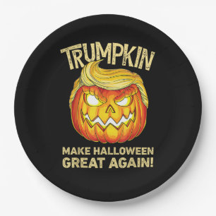 Trumpkin Make Halloween Great Again Funny Pumpkin  Paper Plate
