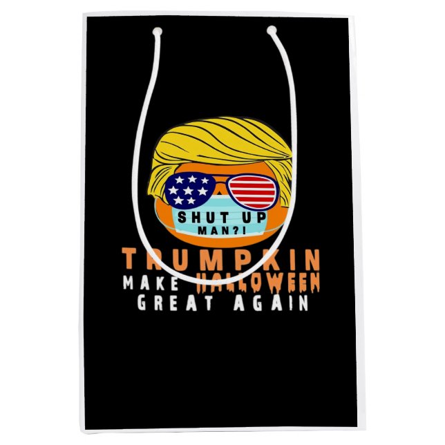 Trumpkin Make Halloween Great Again Funny Quaranti Medium Gift Bag (Front)