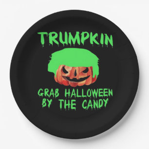 Trumpkin Make Halloween Great Again Grab Em' By Th Paper Plate