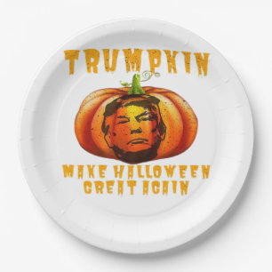 Trumpkin Make Halloween Great Again Graphic Funny  Paper Plate