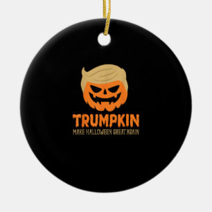 Trumpkin Make Halloween Great Again Jack O Lantern Ceramic Tree Decoration