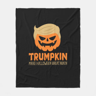 Trumpkin Make Halloween Great Again Jack O Lantern Fleece Blanket