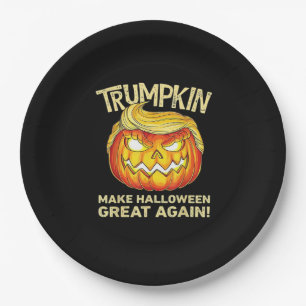 Trumpkin Make Halloween Great Again Men Funny Clas Paper Plate