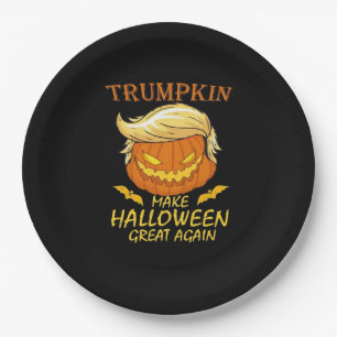 Trumpkin Make Halloween Great Again – Retro Pumpki Paper Plate