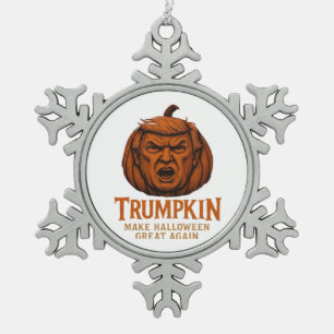 Trumpkin... Make Halloween Great Again Snowflake Pewter Christmas Ornament