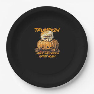 Trumpkin Make Halloween Great Again – Spooky Autum Paper Plate