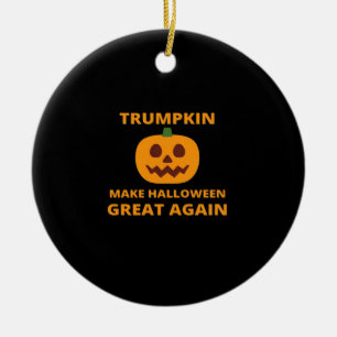 Trumpkin Make Halloween Great Again , Trumpkin Hal Ceramic Tree Decoration