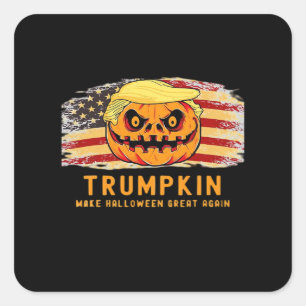 Trumpkin Make Halloween Great Again Us Flag Funny  Square Sticker