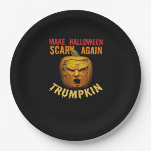 Trumpkin Make Halloween Scary Again – Funny Donald Paper Plate