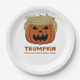 Trumpkin – Make Halloweens Great Again Funny Pumpk Paper Plate