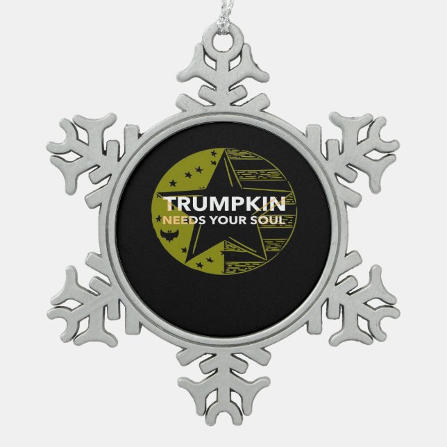 Trumpkin Needs Your Snowflake Pewter Christmas Ornament (Front)