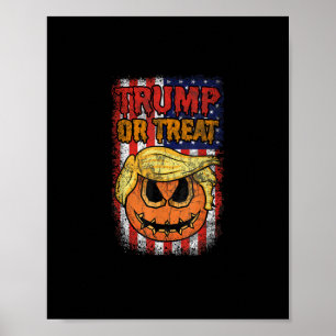 Trumpkin Or Treat Funny Halloween Trumpkin Poster