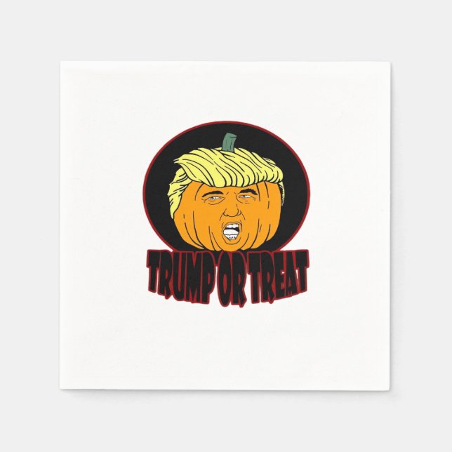 Trumpkin Or Treat Halloween Trumpkin Trick Or Trea Napkin (Front)