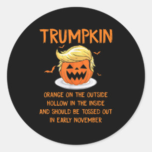 Trumpkin Orange On The Outside Anti-trump Hallowee Classic Round Sticker