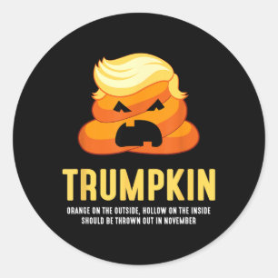 Trumpkin Poop Funny Anti- Halloween Classic Round Sticker