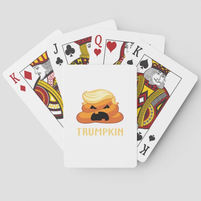 Trumpkin Poop Funny Halloween Playing Cards (Back)