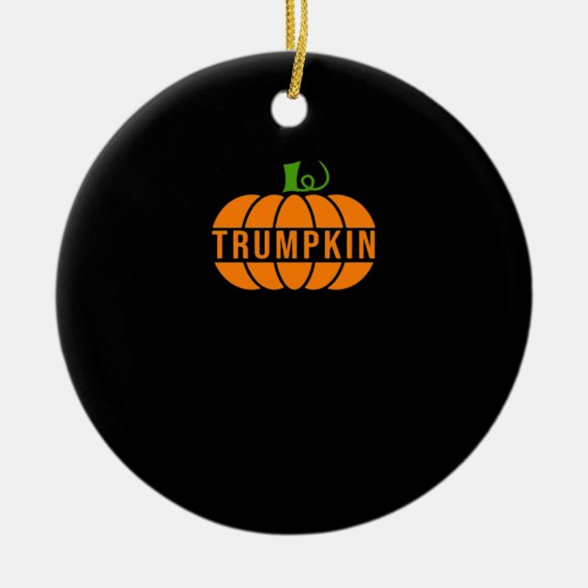 Trumpkin Pumpkin Ceramic Tree Decoration (Front)