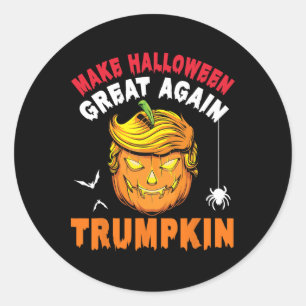 Trumpkin Pumpkin Face Make Halloween Great Again W Classic Round Sticker