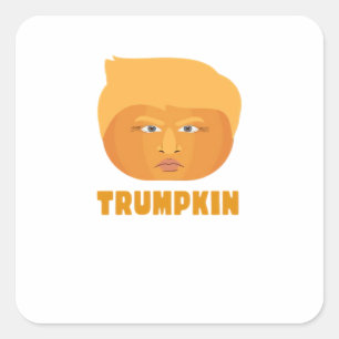 Trumpkin Pumpkin Funny Halloween Design Classic Square Sticker