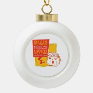 Trumpkin Pumpkin Funny Halloween Quote Ceramic Ball Christmas Ornament