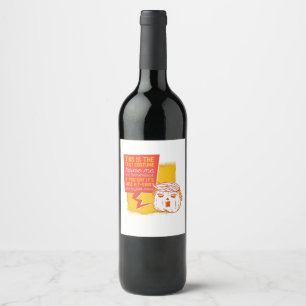 Trumpkin Pumpkin Funny Halloween Quote Wine Label