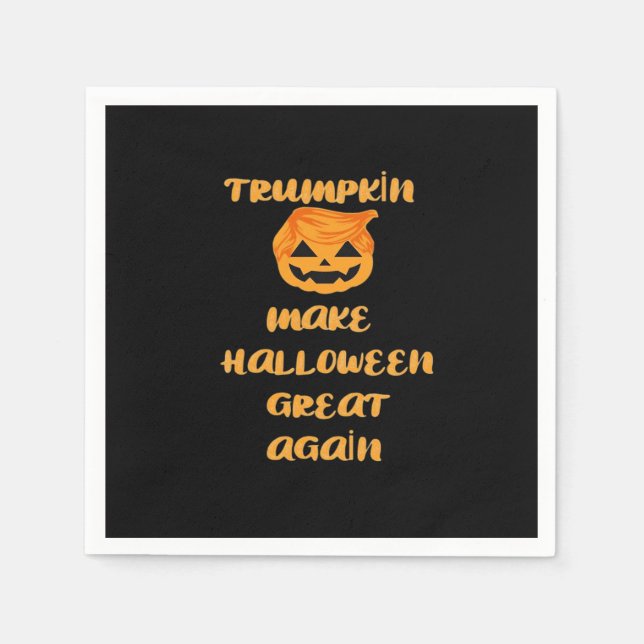 Trumpkin Pumpkin Halloween Design – Funny Autumn Q Napkin (Front)