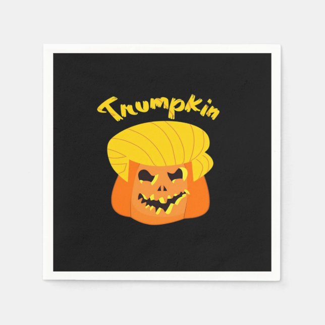 Trumpkin Pumpkin Halloween Design – Retro Slogan  Napkin (Front)