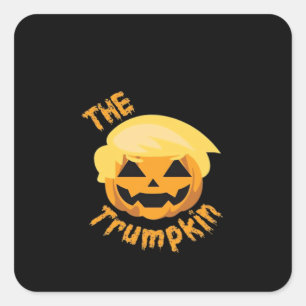 Trumpkin Pumpkin Halloween Design – Sloth Costume  Square Sticker