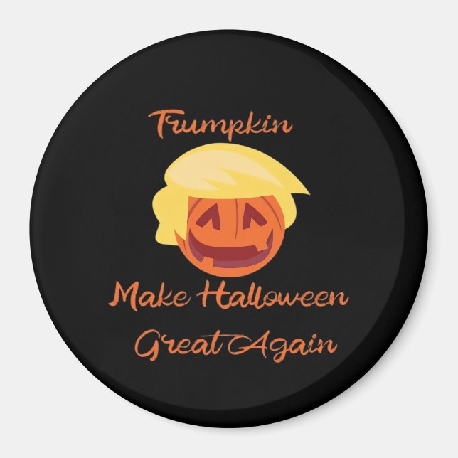 Trumpkin Pumpkin Halloween Design – Spooky Basic S Magnet (Front)