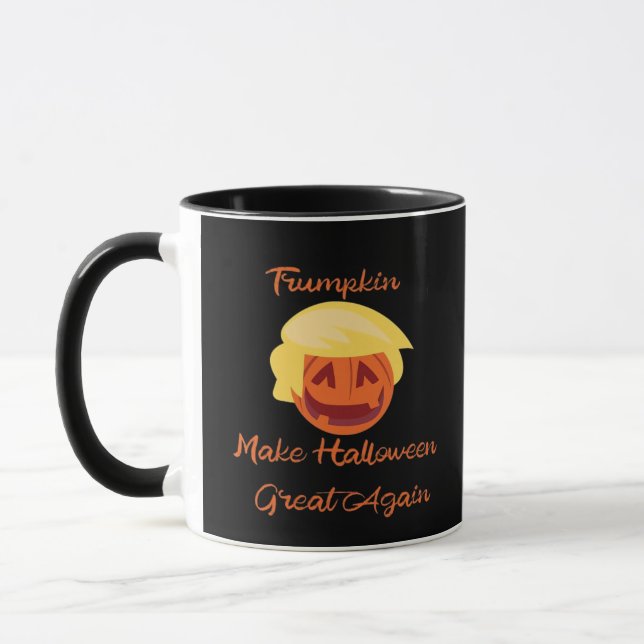 Trumpkin Pumpkin Halloween Design – Spooky Basic S Mug (Left)