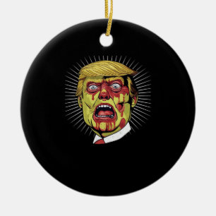 Trumpkin Retro Halloween Ceramic Tree Decoration