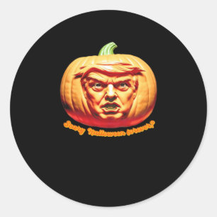 Trumpkin Scary Halloween Pumpkin Best Art Design C Classic Round Sticker