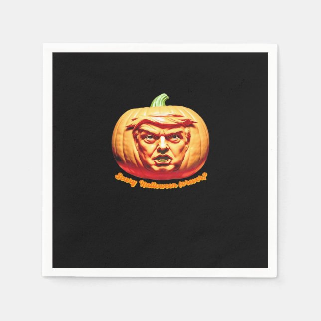 Trumpkin Scary Halloween Pumpkin Best Art Design C Napkin (Front)