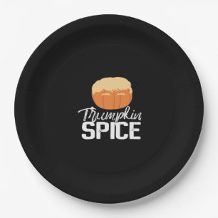 Trumpkin Spice Funny Political Halloween Paper Plate